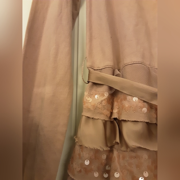 GAP KIDS DUSTY PINK DRESS WITH SEQUIN, SATIN AND CHIFFON DETAILING & SATIN BELT - Picture 4 of 6